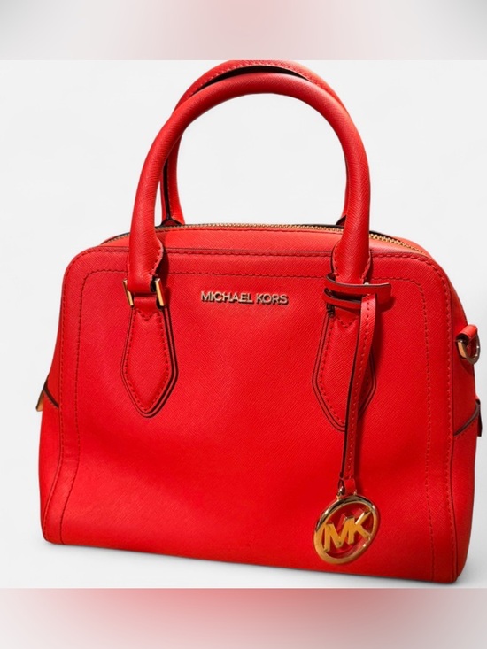 Michael Kors Handbags - Michael Kors Red Saffiano Satchel with Gold Hardware